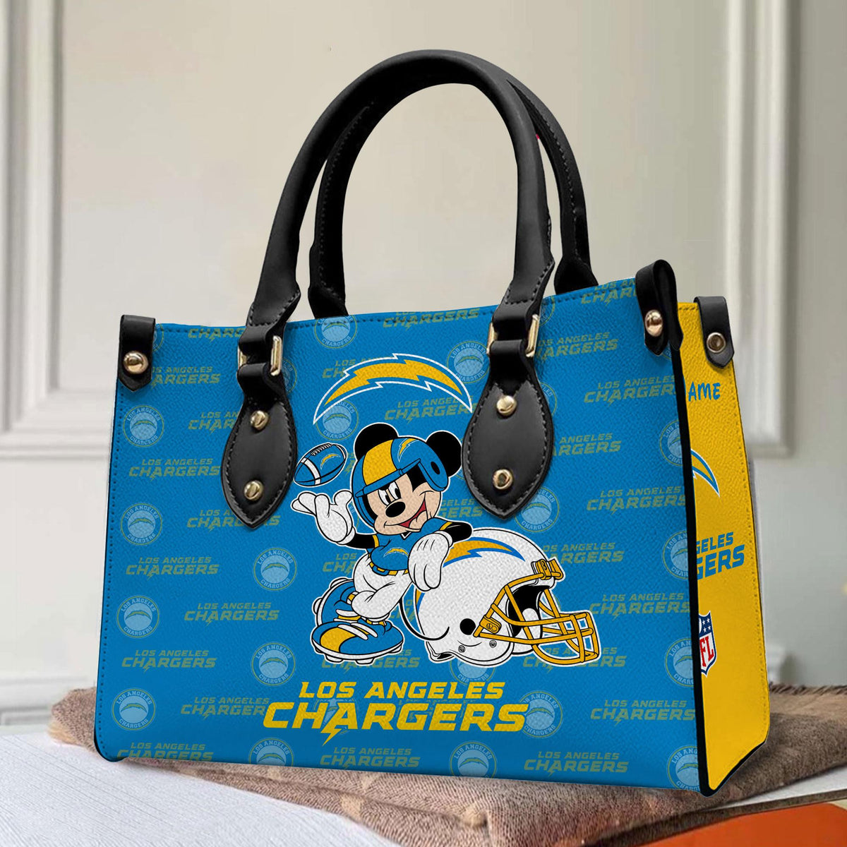 Los Angeles Chargers Personalized Leather Hand Bag BB412