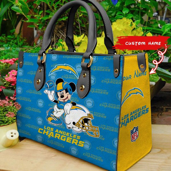 Los Angeles Chargers Personalized Leather Hand Bag BB412
