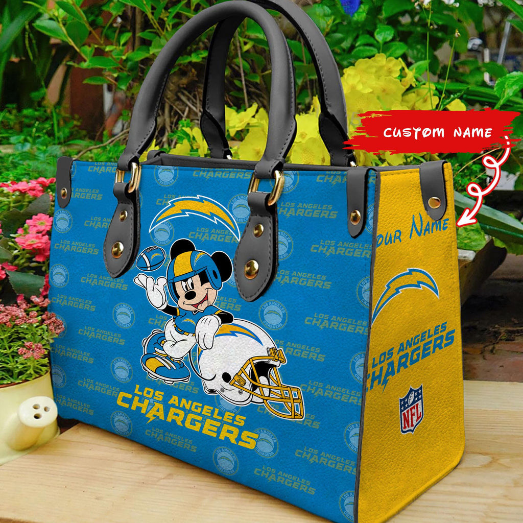 Los Angeles Chargers Personalized Leather Hand Bag BB412
