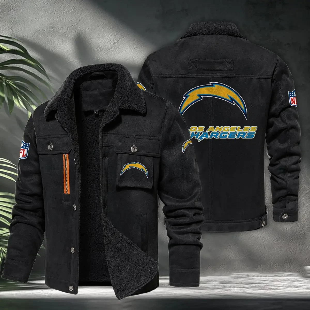 Los Angeles Chargers PURHLA018 Fur Collar Winter Casual Jacket
