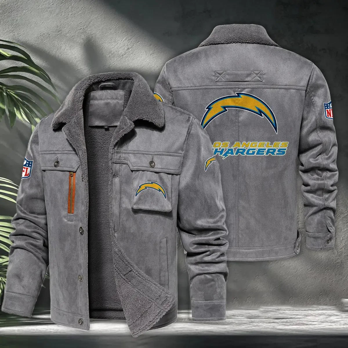 Los Angeles Chargers PURHLA018 Fur Collar Winter Casual Jacket