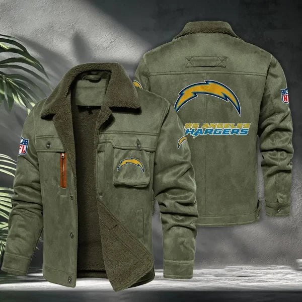 Los Angeles Chargers PURHLA018 Fur Collar Winter Casual Jacket
