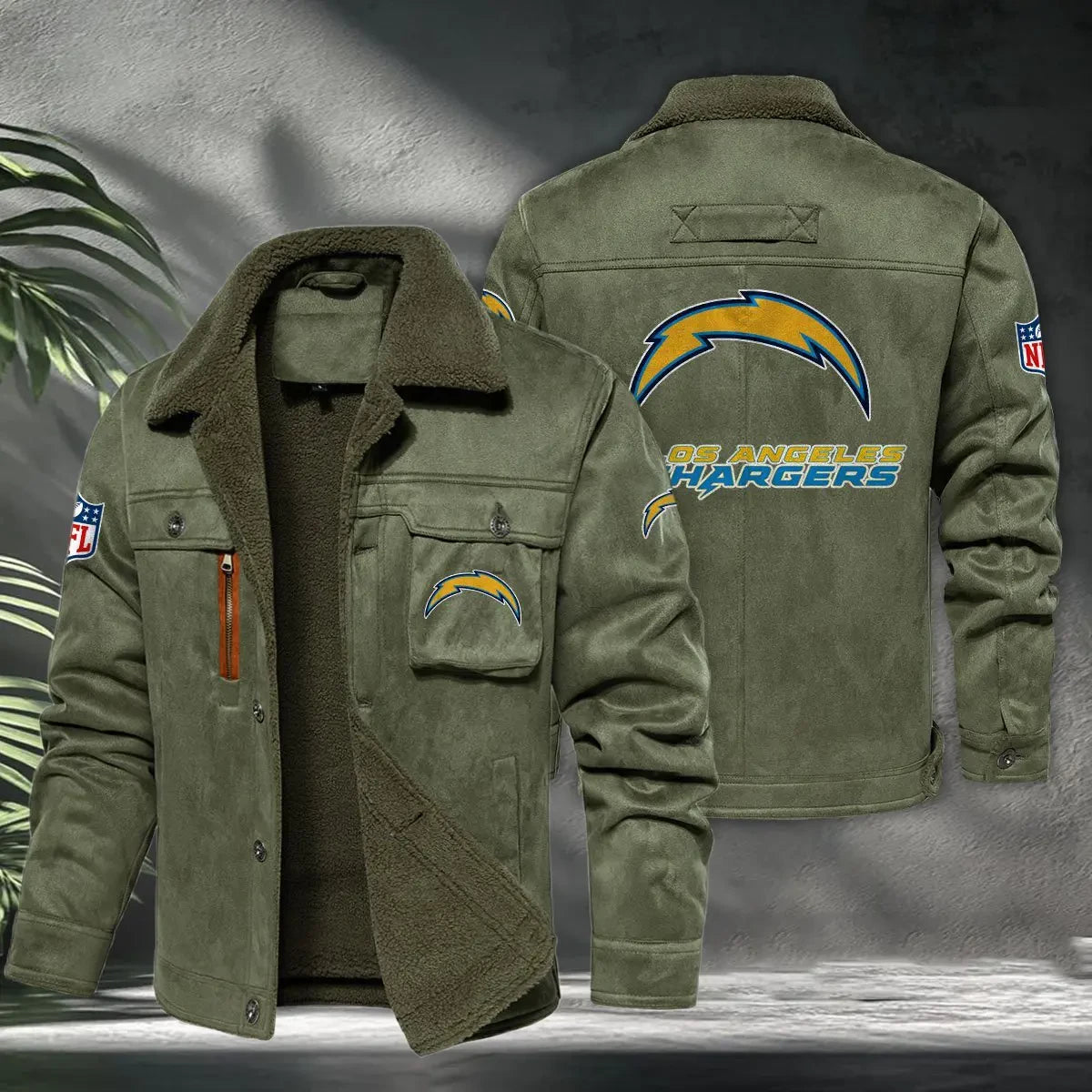 Los Angeles Chargers PURHLA018 Fur Collar Winter Casual Jacket