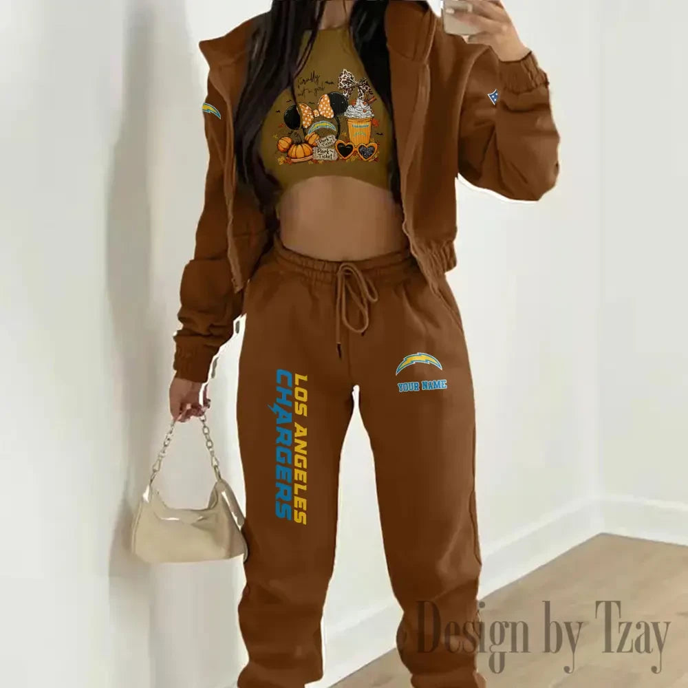 Los Angeles Chargers Personalized Women Sporty Streetwear Set SPTWAL3PS275