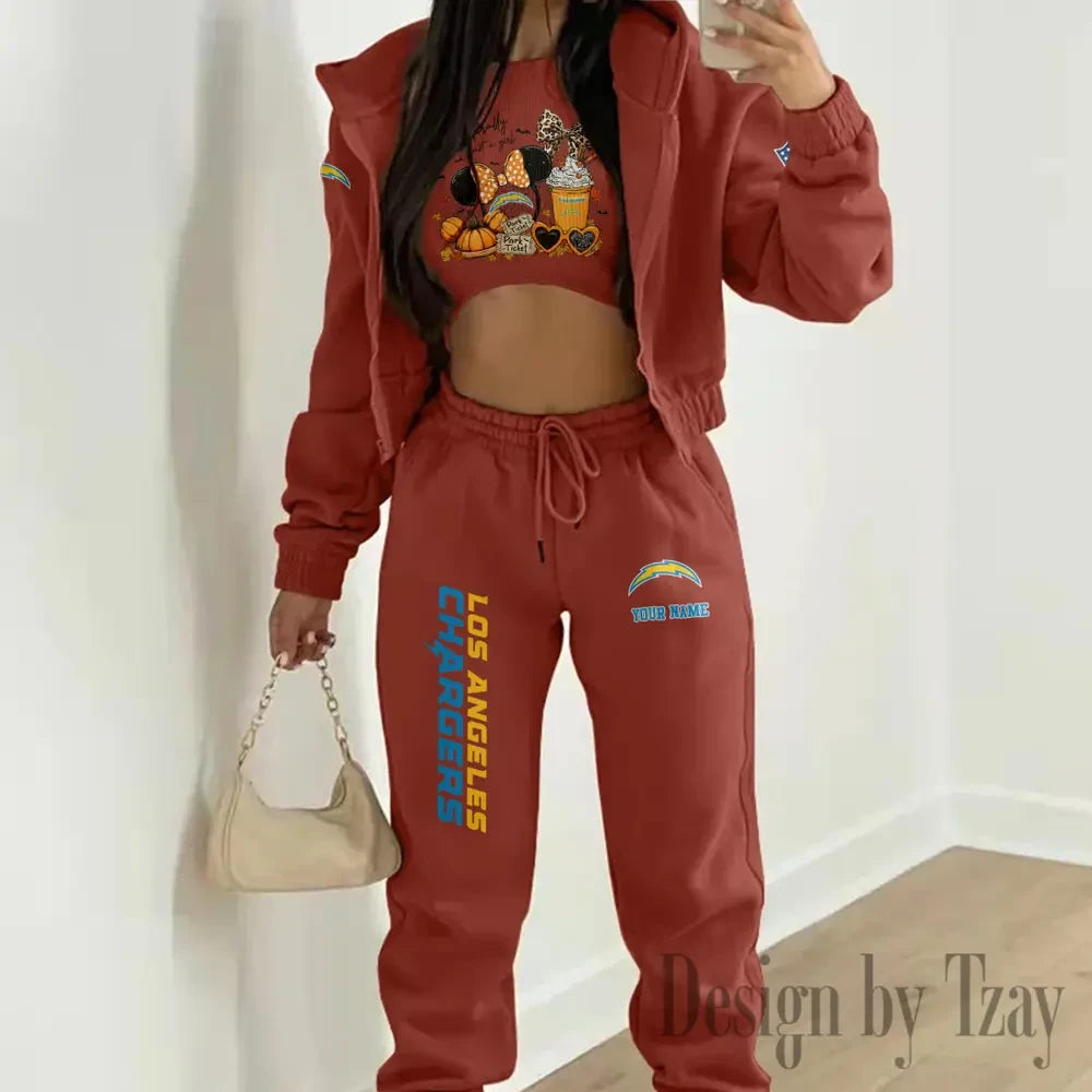 Los Angeles Chargers Personalized Women Sporty Streetwear Set SPTWAL3PS275