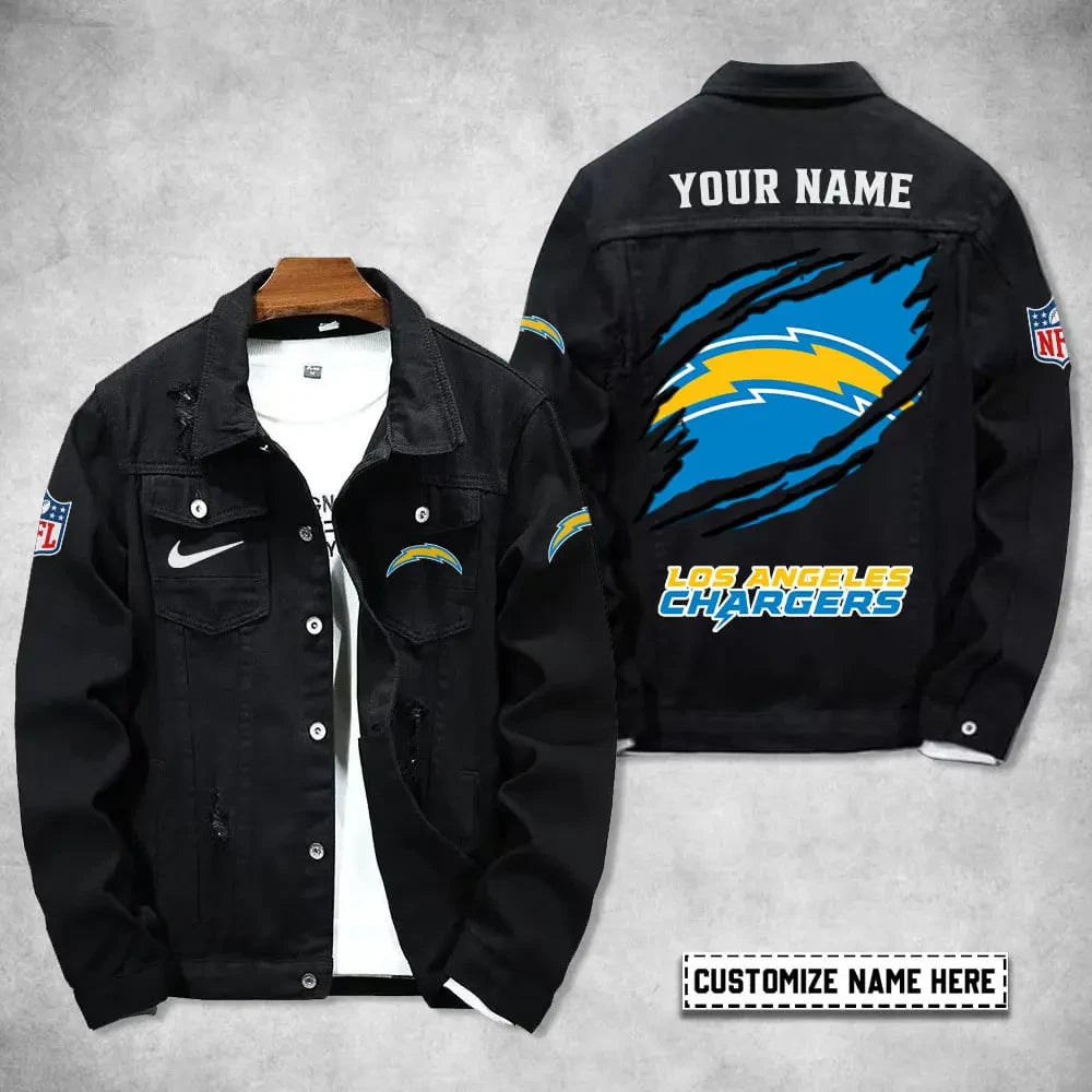 Los Angeles Chargers Personalized New Denim Jacket S9DJ076