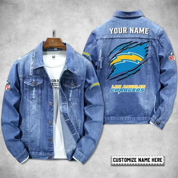 Los Angeles Chargers Personalized New Denim Jacket S9DJ076
