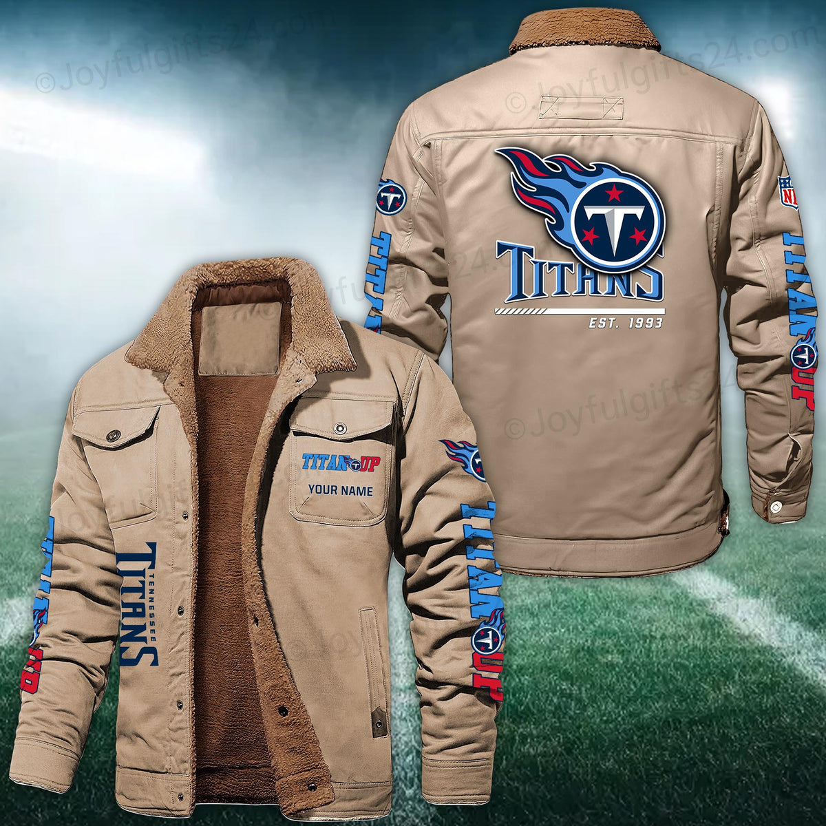 Tennessee Titans FLEECE BOMBER JACKET Custom name 10043895N