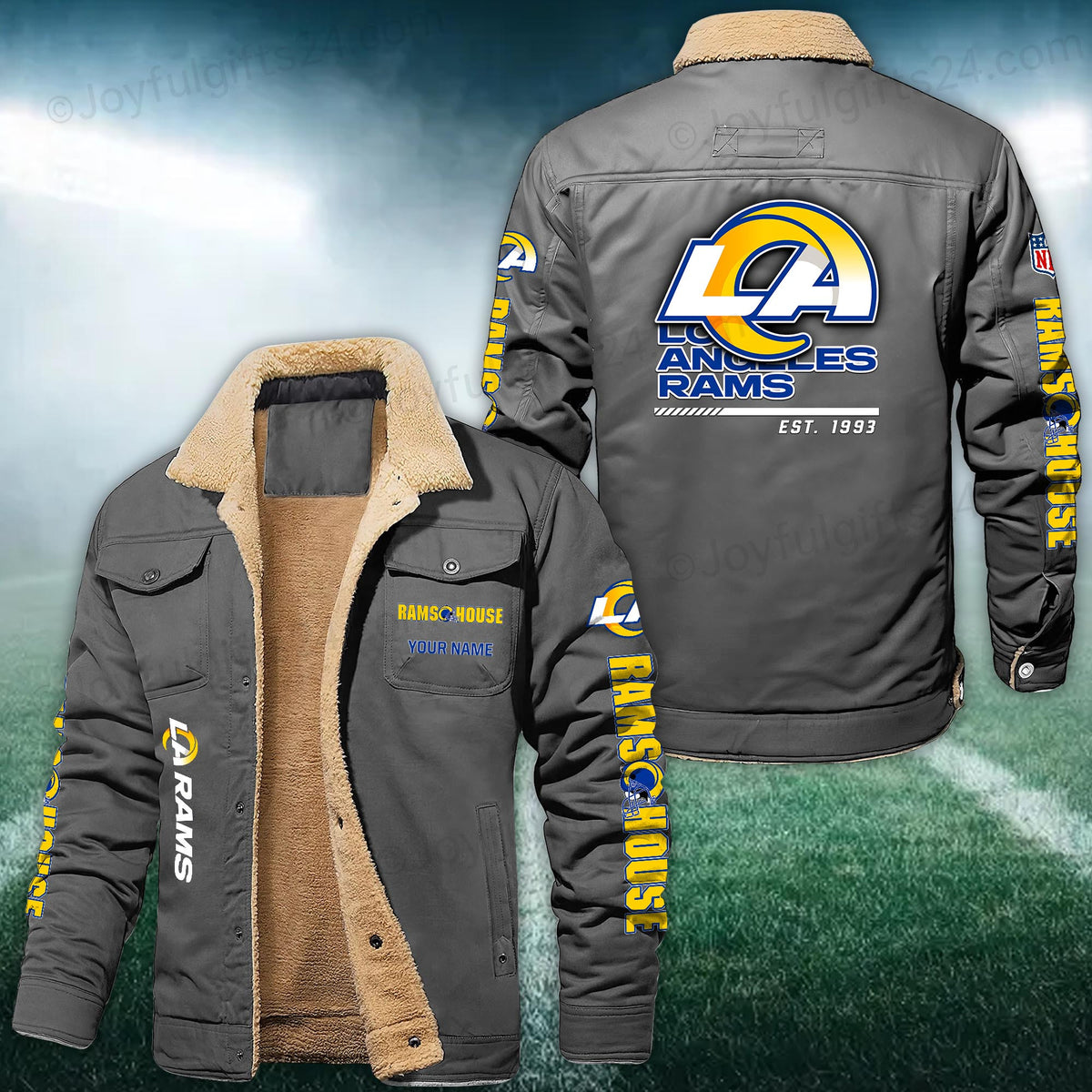 Los Angeles Rams FLEECE BOMBER JACKET Custom name 10043895N