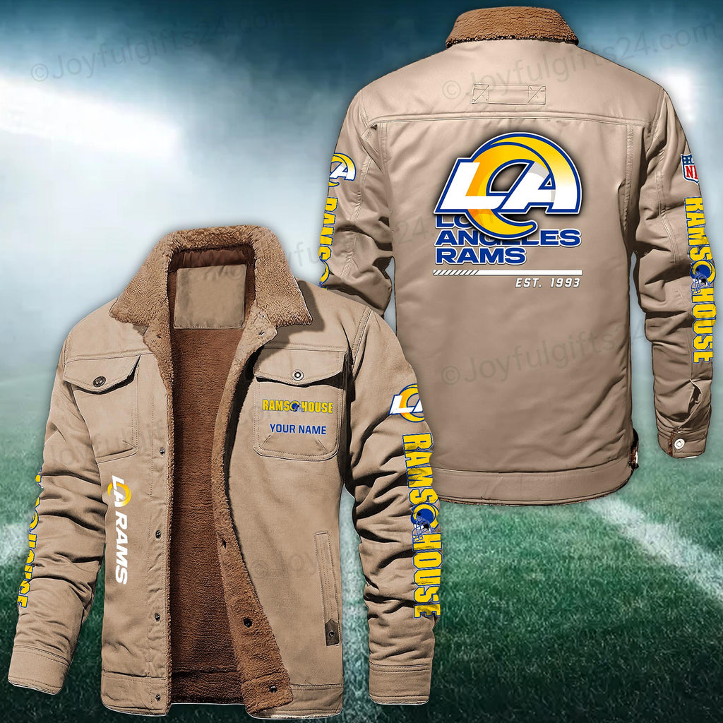 Los Angeles Rams FLEECE BOMBER JACKET Custom name 10043895N