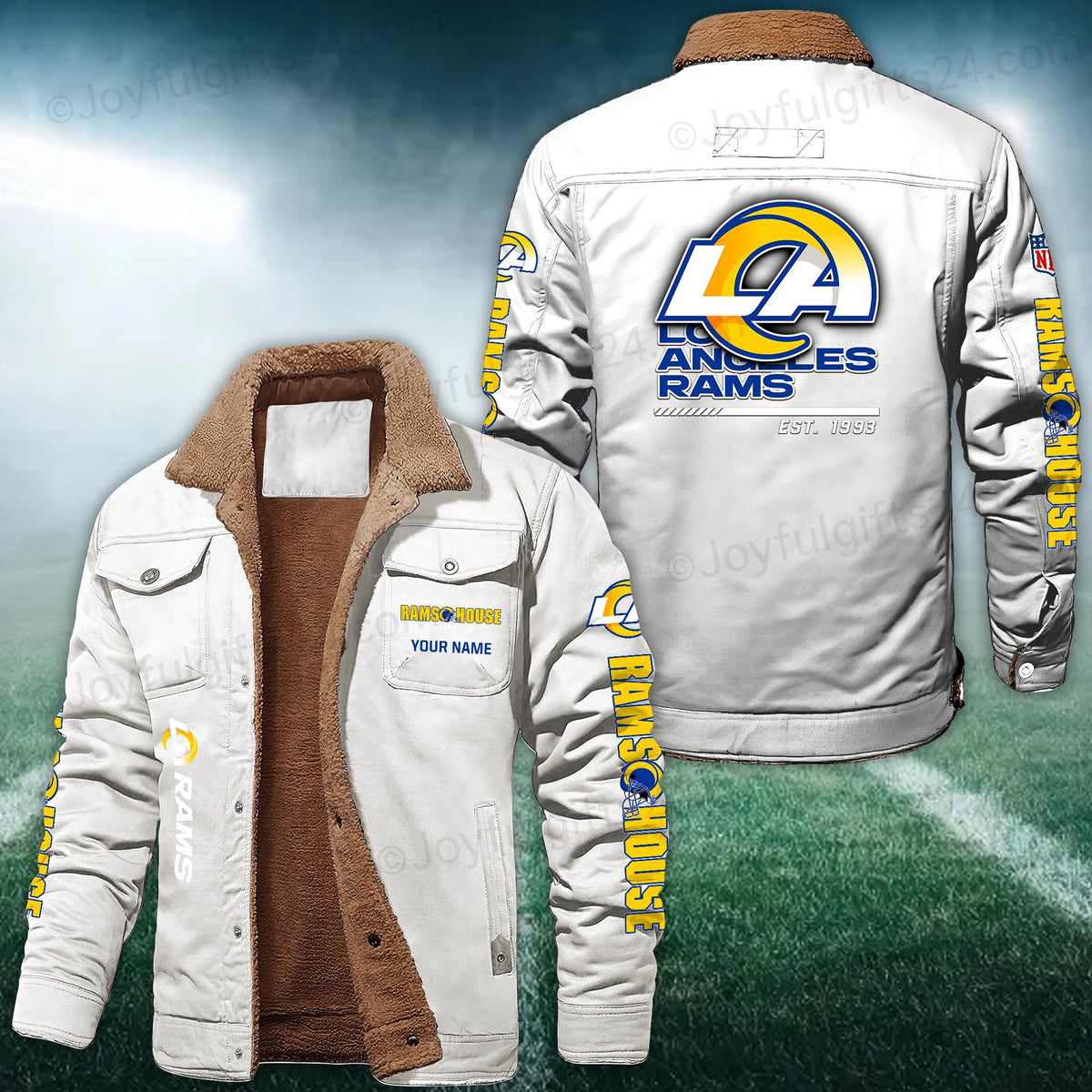 Los Angeles Rams FLEECE BOMBER JACKET Custom name 10043895N
