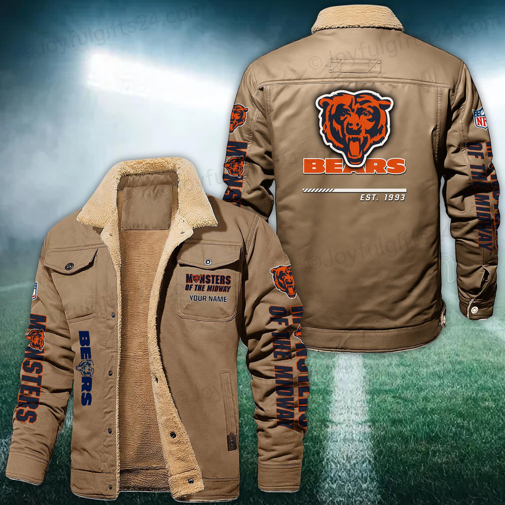 Chicago Bears FLEECE BOMBER JACKET Custom name 10043895N