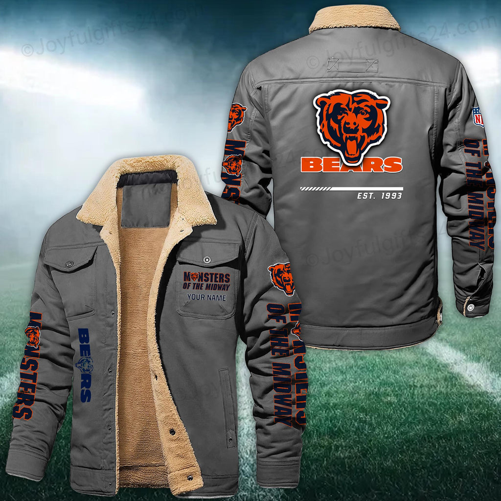Chicago Bears FLEECE BOMBER JACKET Custom name 10043895N