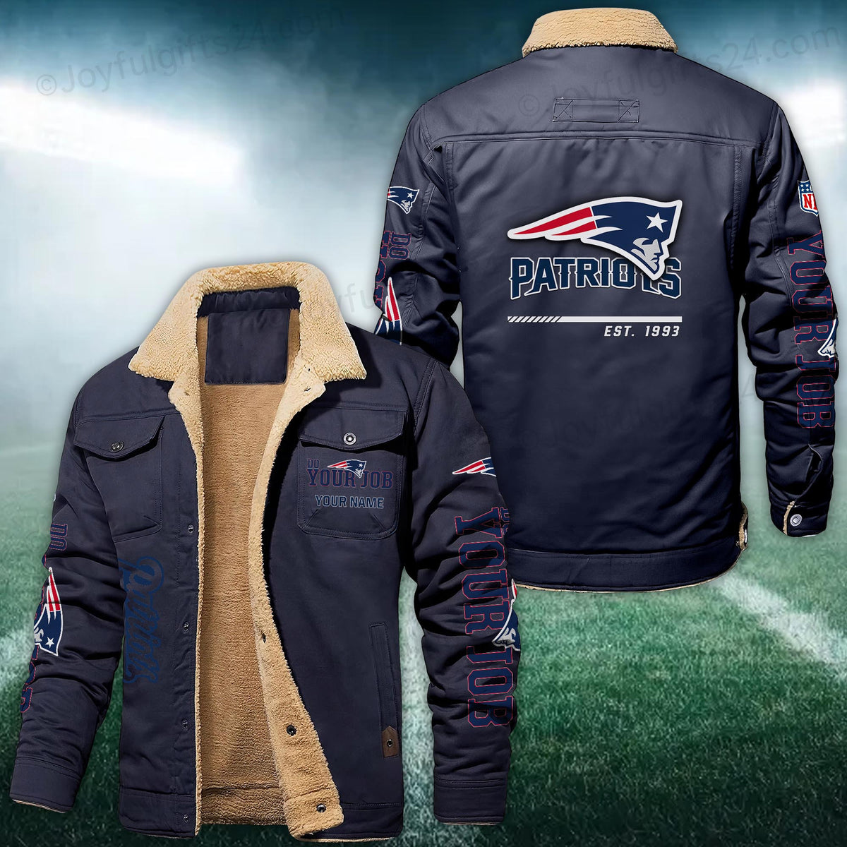 New England Patriots FLEECE BOMBER JACKET Custom name 10043895N
