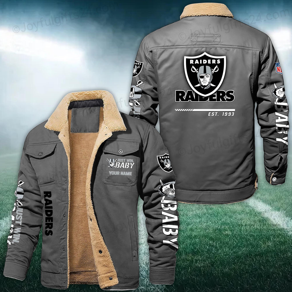 Las Vegas Raiders FLEECE BOMBER JACKET Custom name 10043895N