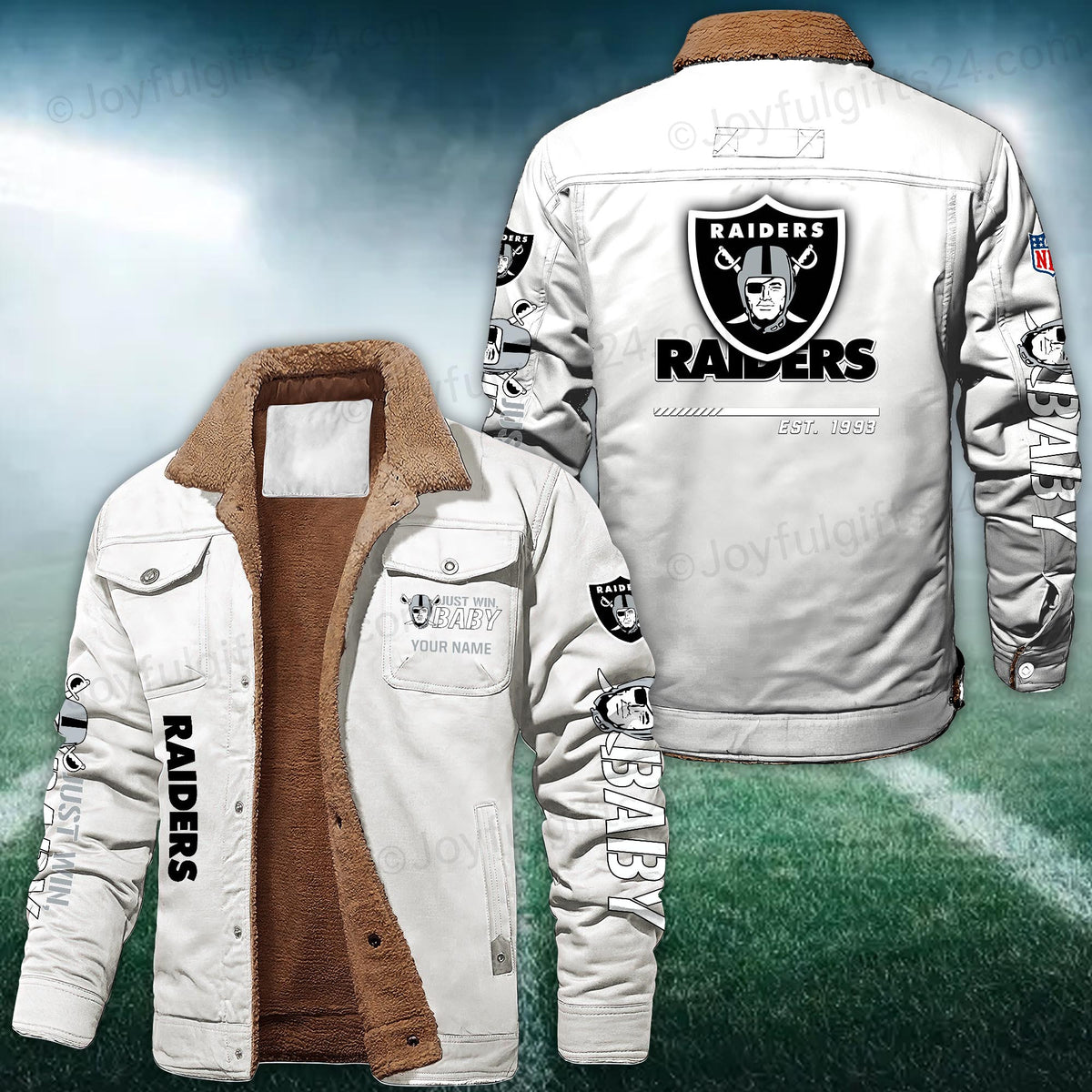 Las Vegas Raiders FLEECE BOMBER JACKET Custom name 10043895N