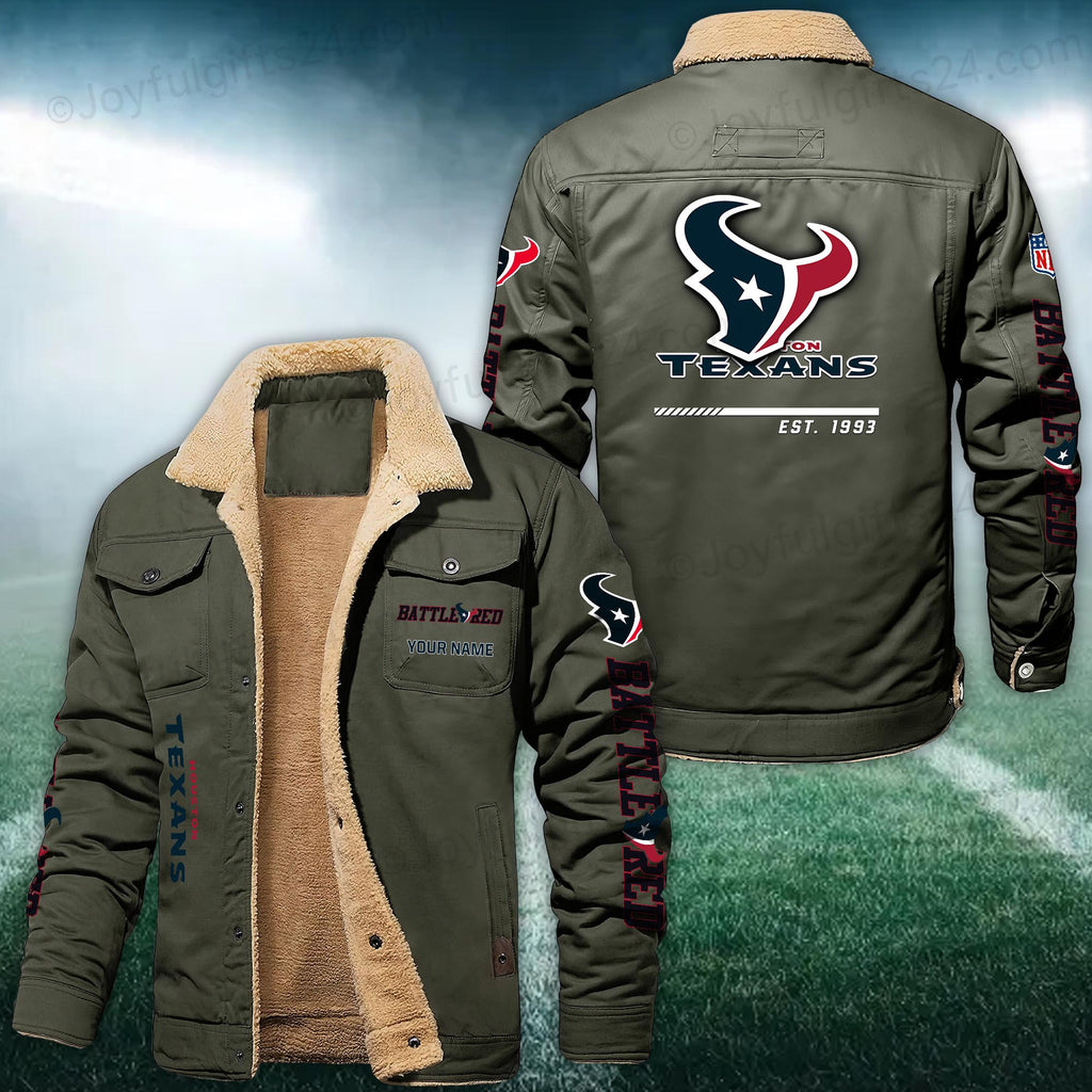 Houston Texans FLEECE BOMBER JACKET Custom name 10043895N