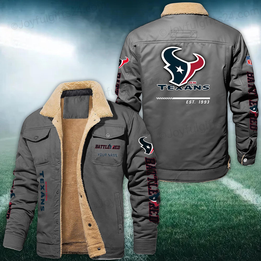 Houston Texans FLEECE BOMBER JACKET Custom name 10043895N