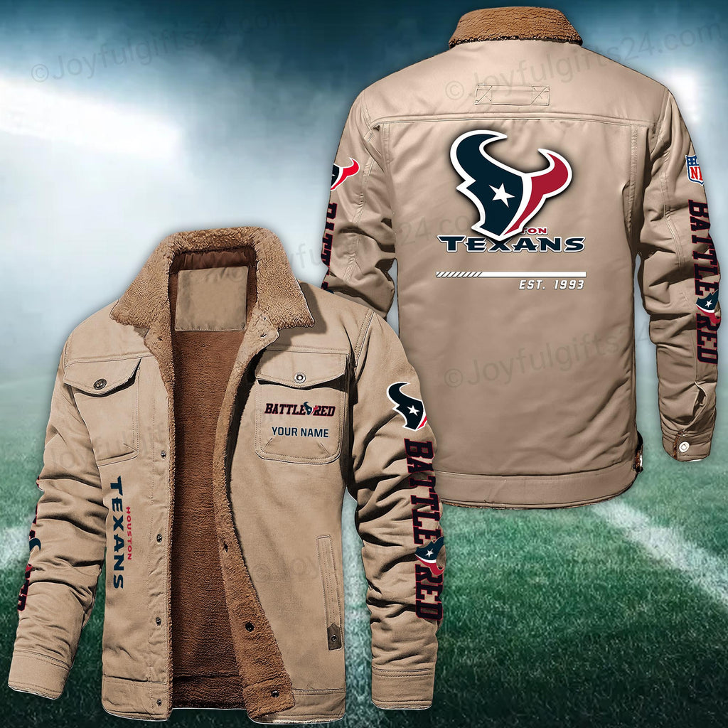 Houston Texans FLEECE BOMBER JACKET Custom name 10043895N