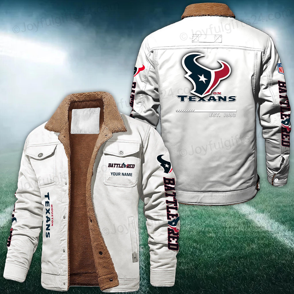 Houston Texans FLEECE BOMBER JACKET Custom name 10043895N