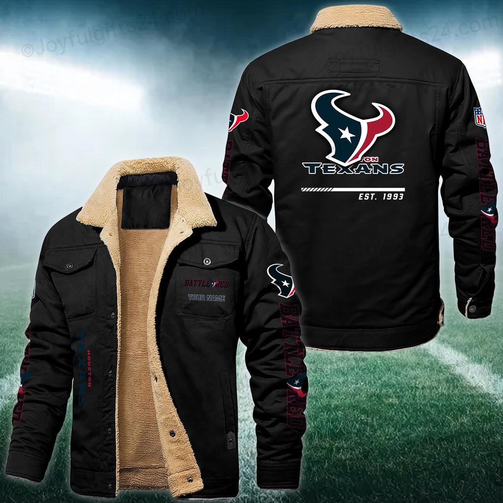 Houston Texans FLEECE BOMBER JACKET Custom name 10043895N