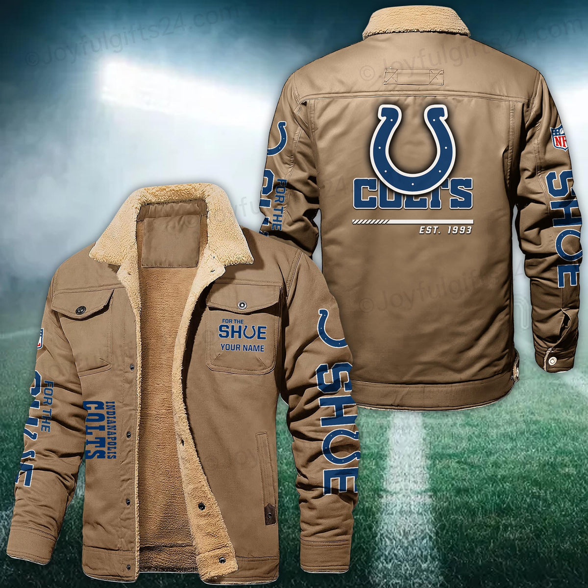 Indianapolis Colts FLEECE BOMBER JACKET Custom name 10043895N