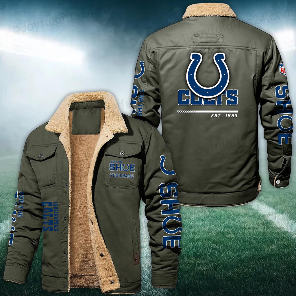 Indianapolis Colts FLEECE BOMBER JACKET Custom name 10043895N