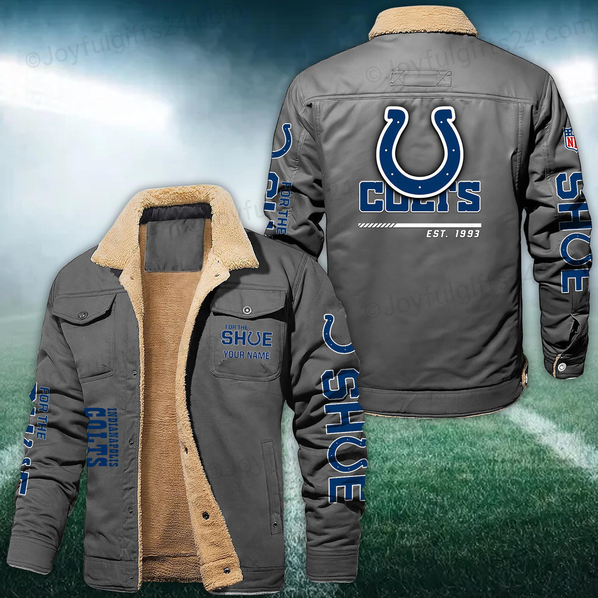 Indianapolis Colts FLEECE BOMBER JACKET Custom name 10043895N