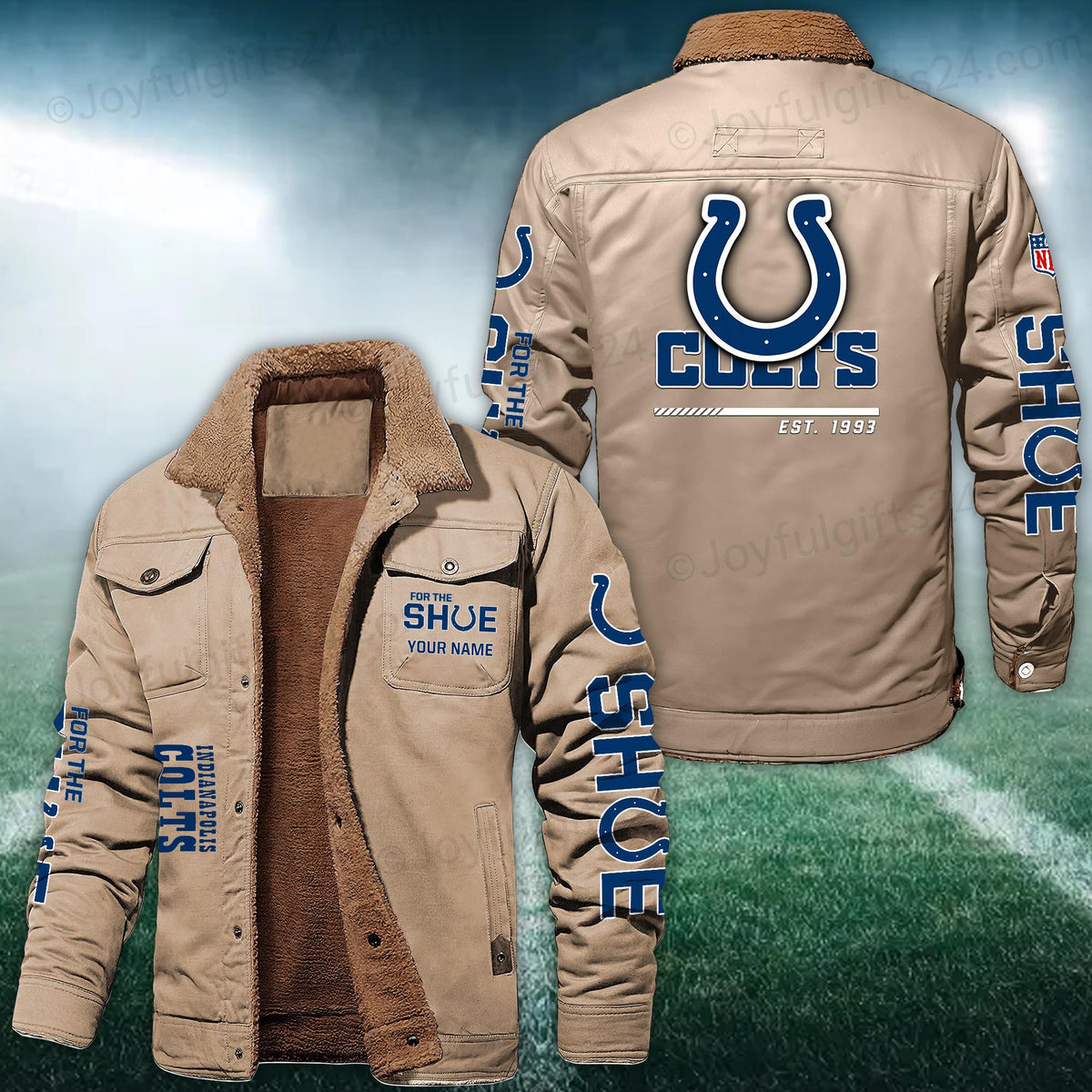 Indianapolis Colts FLEECE BOMBER JACKET Custom name 10043895N
