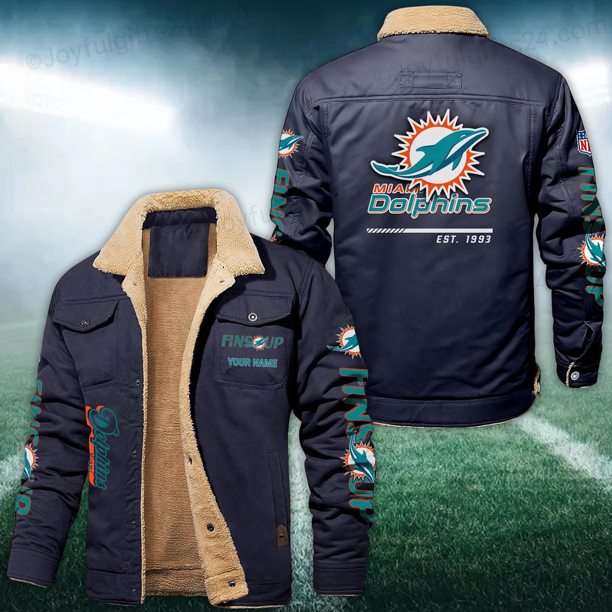 Miami Dolphins FLEECE BOMBER JACKET Custom name 10043895N
