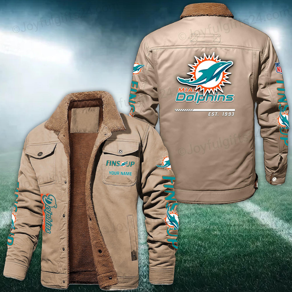 Miami Dolphins FLEECE BOMBER JACKET Custom name 10043895N
