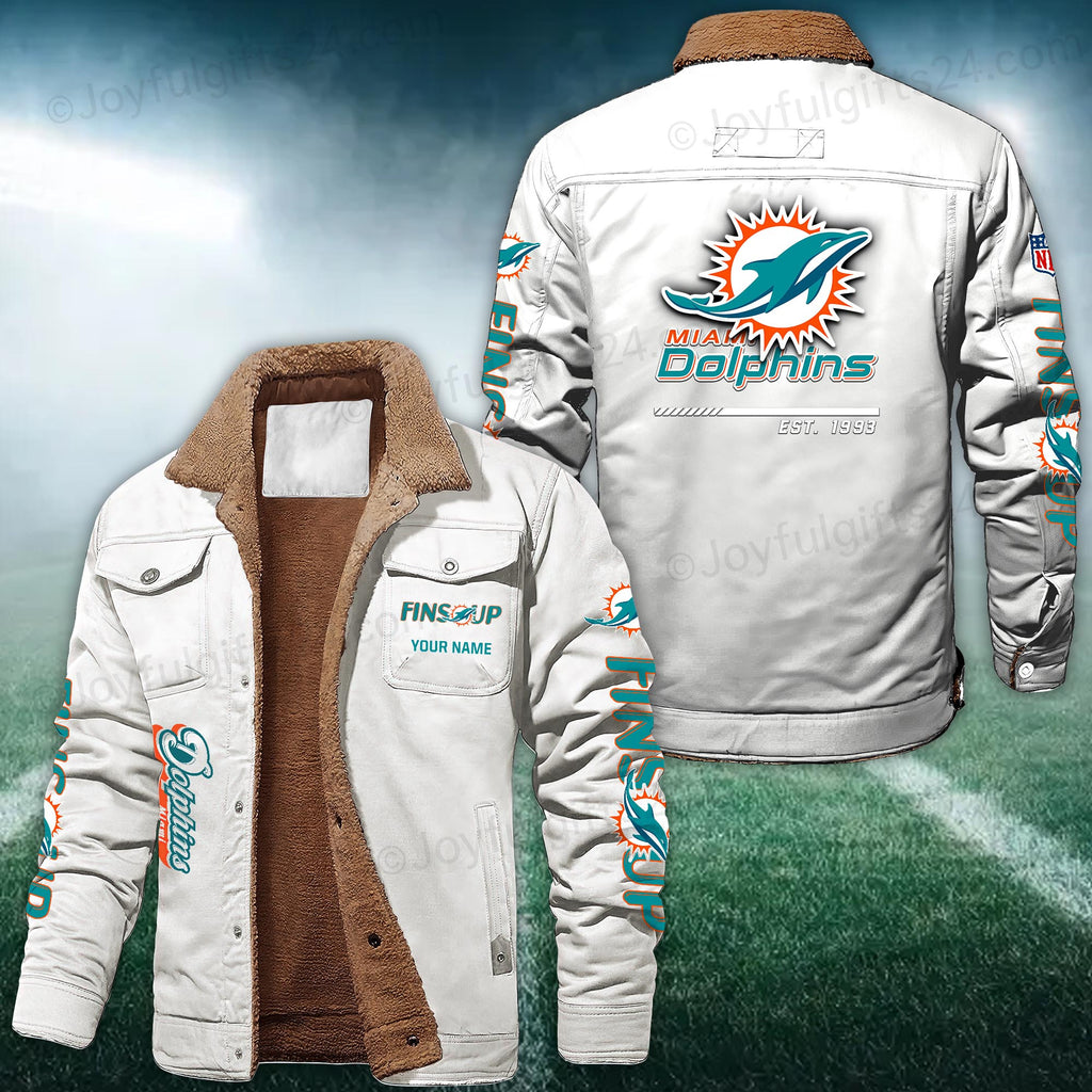 Miami Dolphins FLEECE BOMBER JACKET Custom name 10043895N