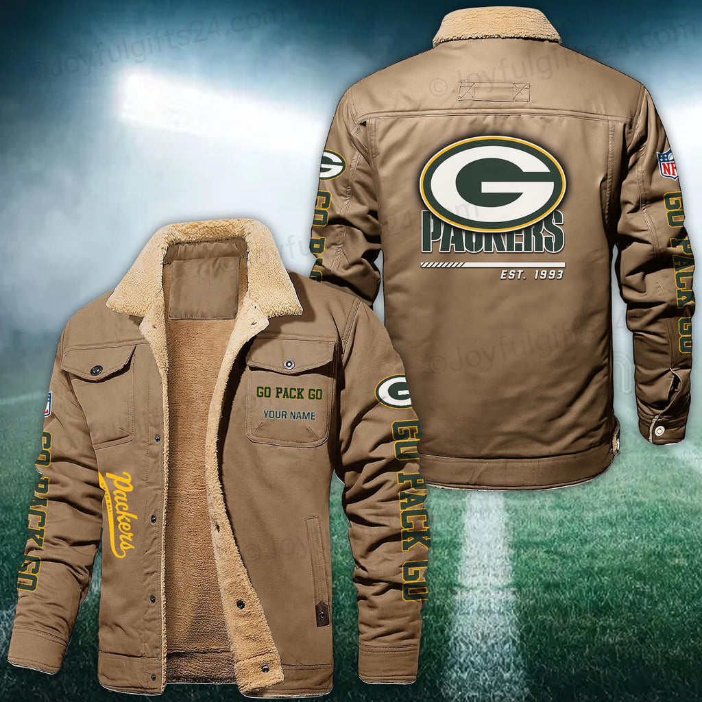 Green Bay Packers FLEECE BOMBER JACKET Custom name 10043895N