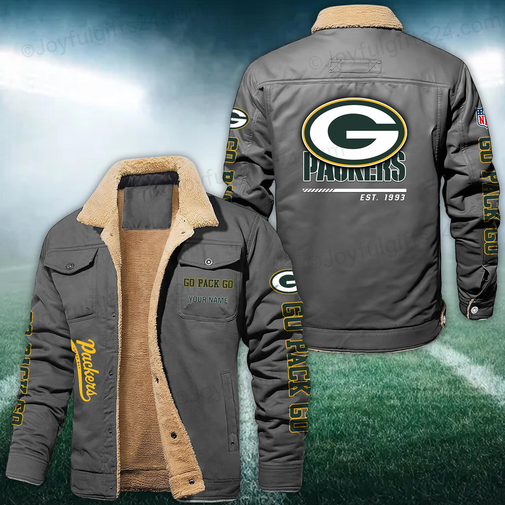 Green Bay Packers FLEECE BOMBER JACKET Custom name 10043895N