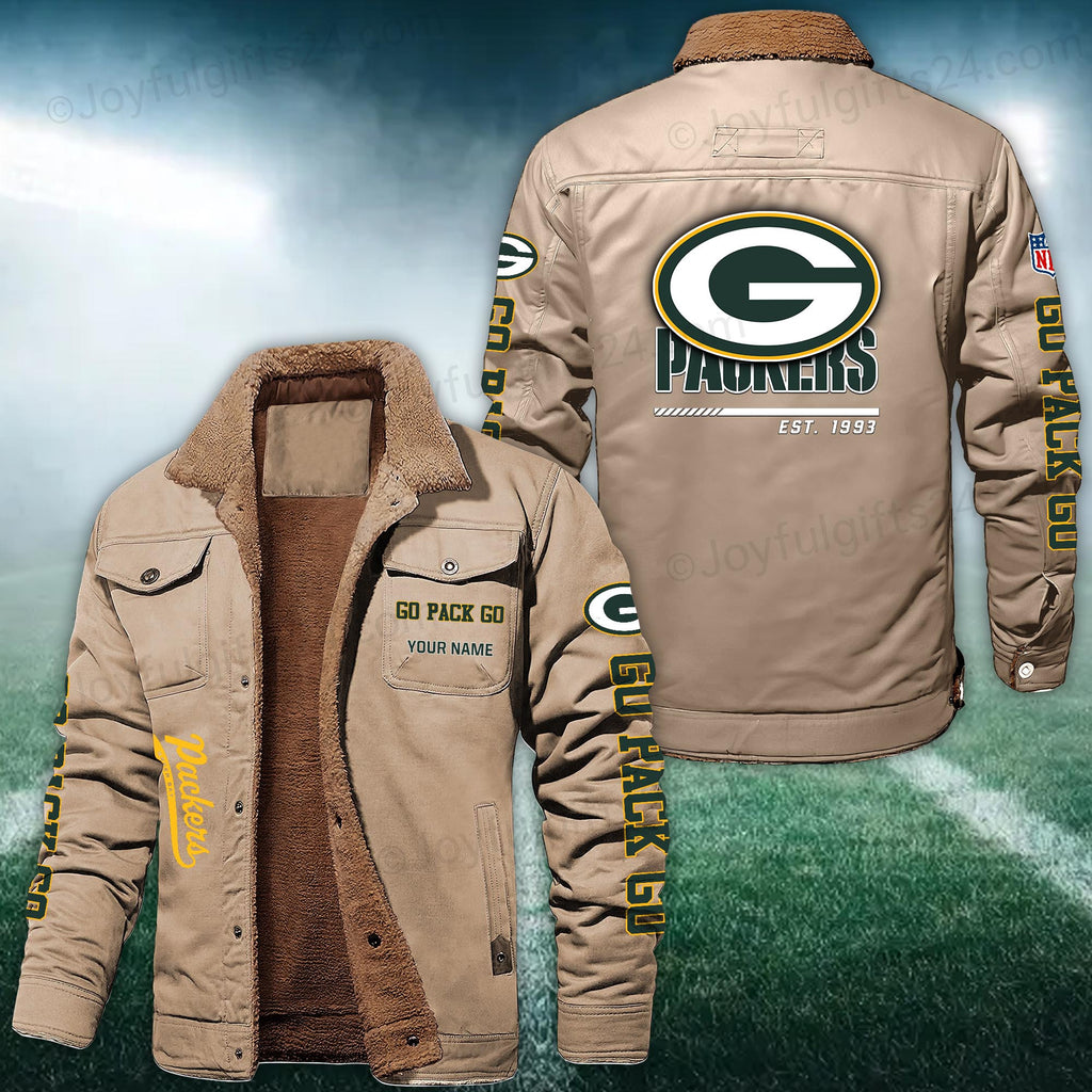 Green Bay Packers FLEECE BOMBER JACKET Custom name 10043895N