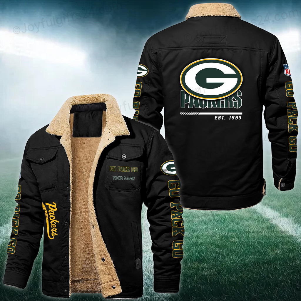 Green Bay Packers FLEECE BOMBER JACKET Custom name 10043895N