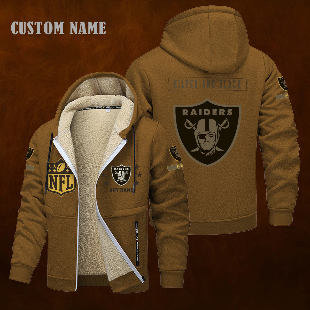 Las Vegas Raiders NFL-Lamb Fleece Thick Coat- Custom name 10154094N