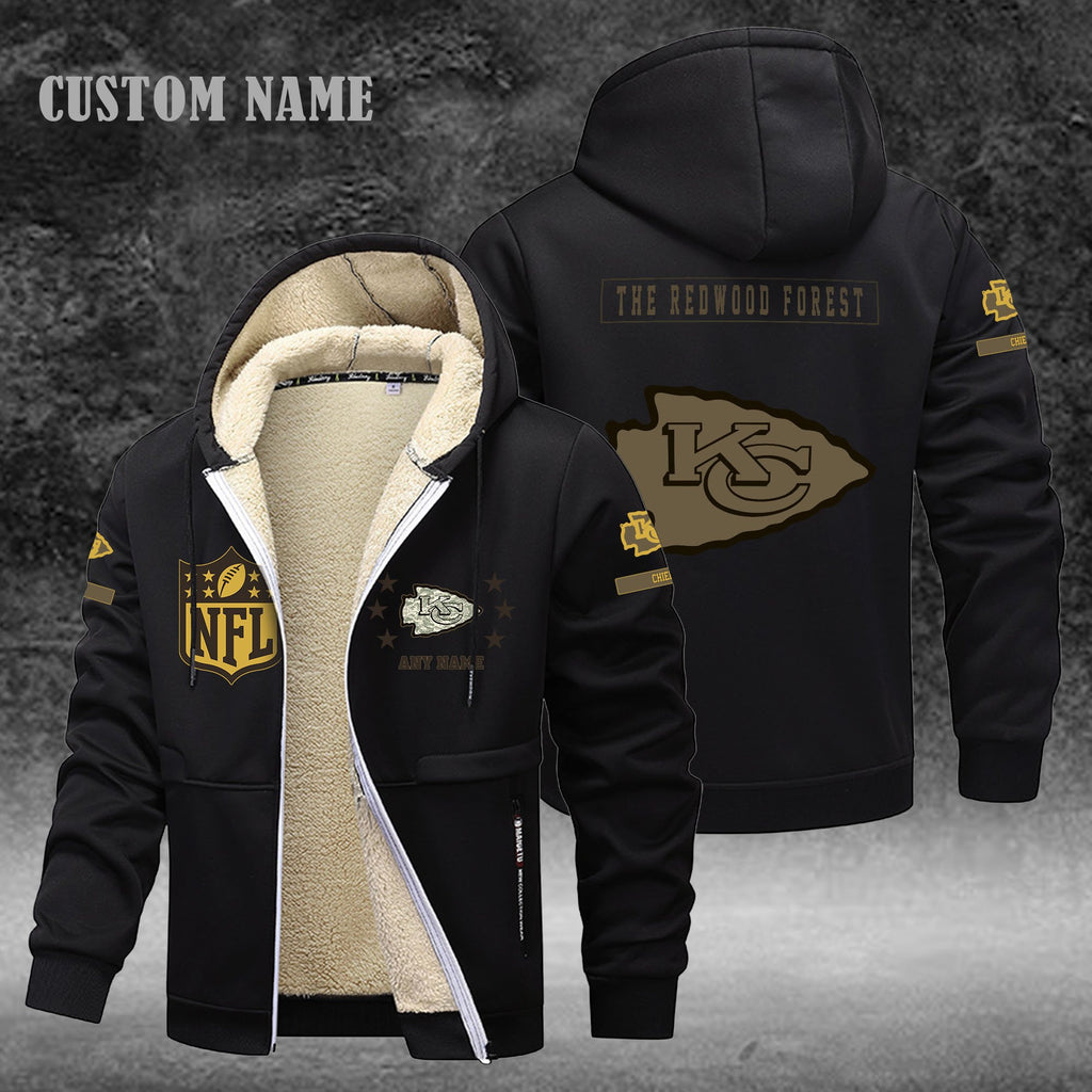 Kansas City Chiefs NFL-Lamb Fleece Thick Coat- Custom name 10154094N
