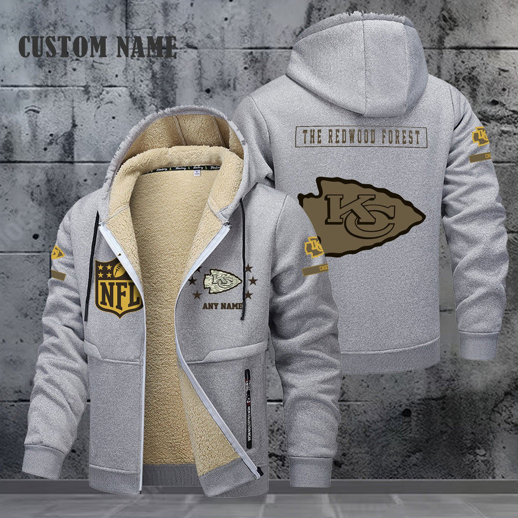 Kansas City Chiefs NFL-Lamb Fleece Thick Coat- Custom name 10154094N