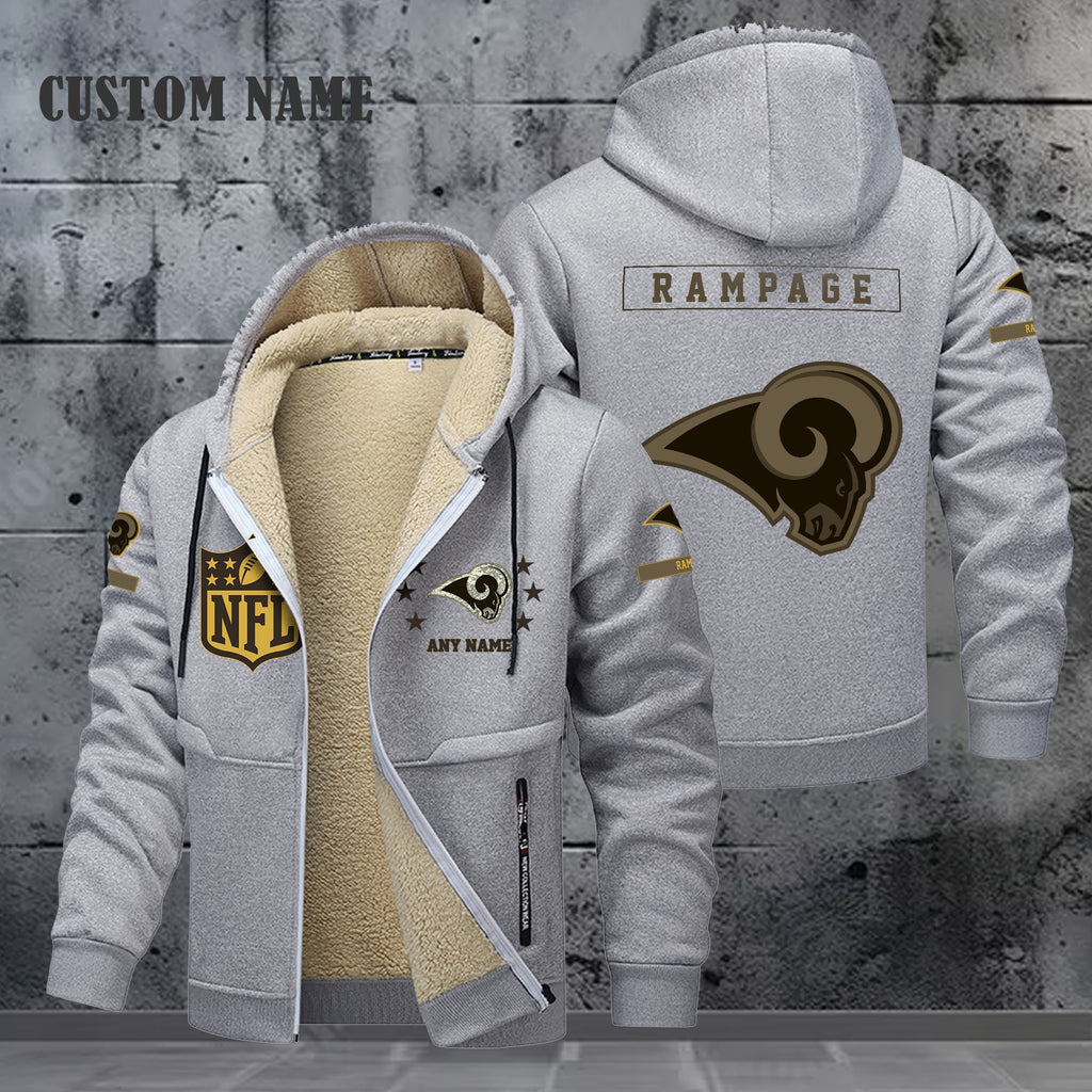 Los Angeles Rams NFL-Lamb Fleece Thick Coat- Custom name 10154094N