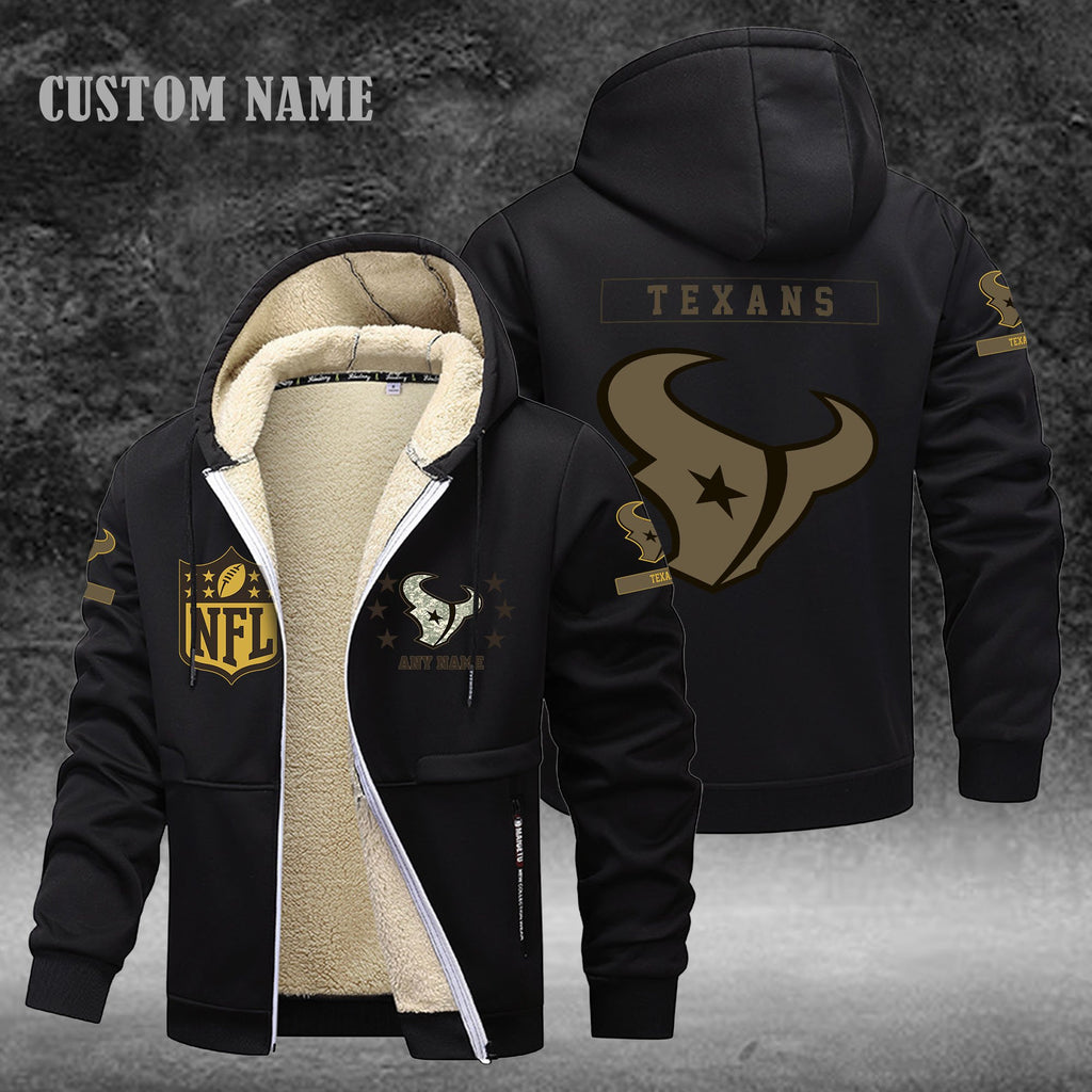 Houston Texans NFL-Lamb Fleece Thick Coat- Custom name 10154094N