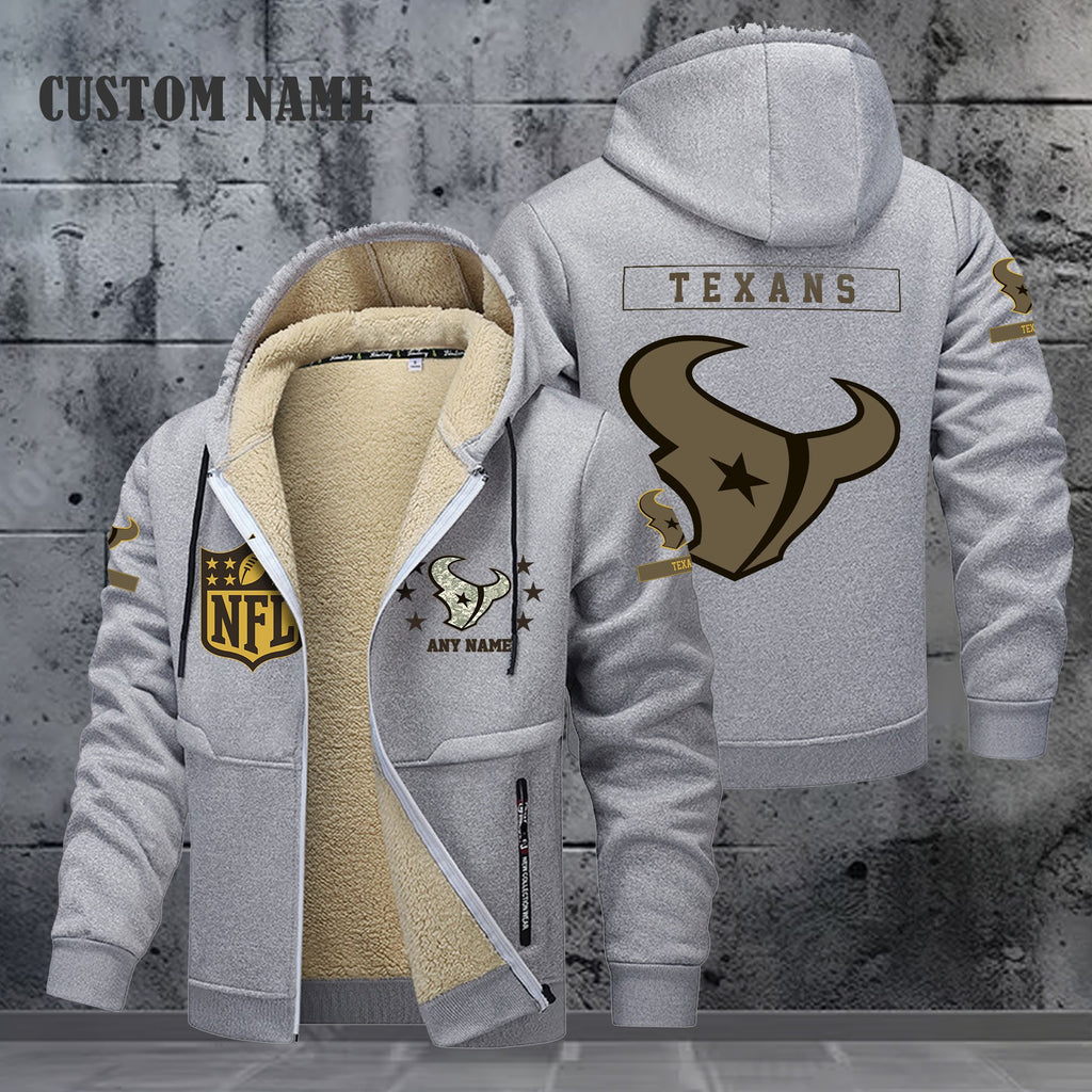 Houston Texans NFL-Lamb Fleece Thick Coat- Custom name 10154094N