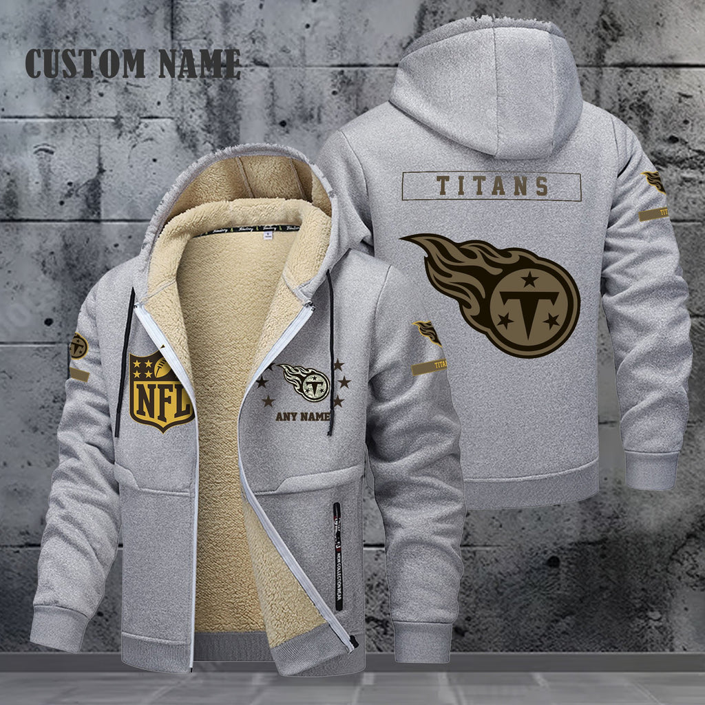 Tennessee Titans NFL-Lamb Fleece Thick Coat- Custom name 10154094N