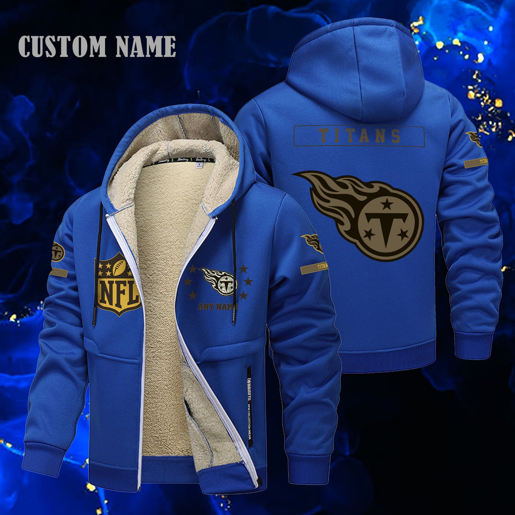 Tennessee Titans NFL-Lamb Fleece Thick Coat- Custom name 10154094N