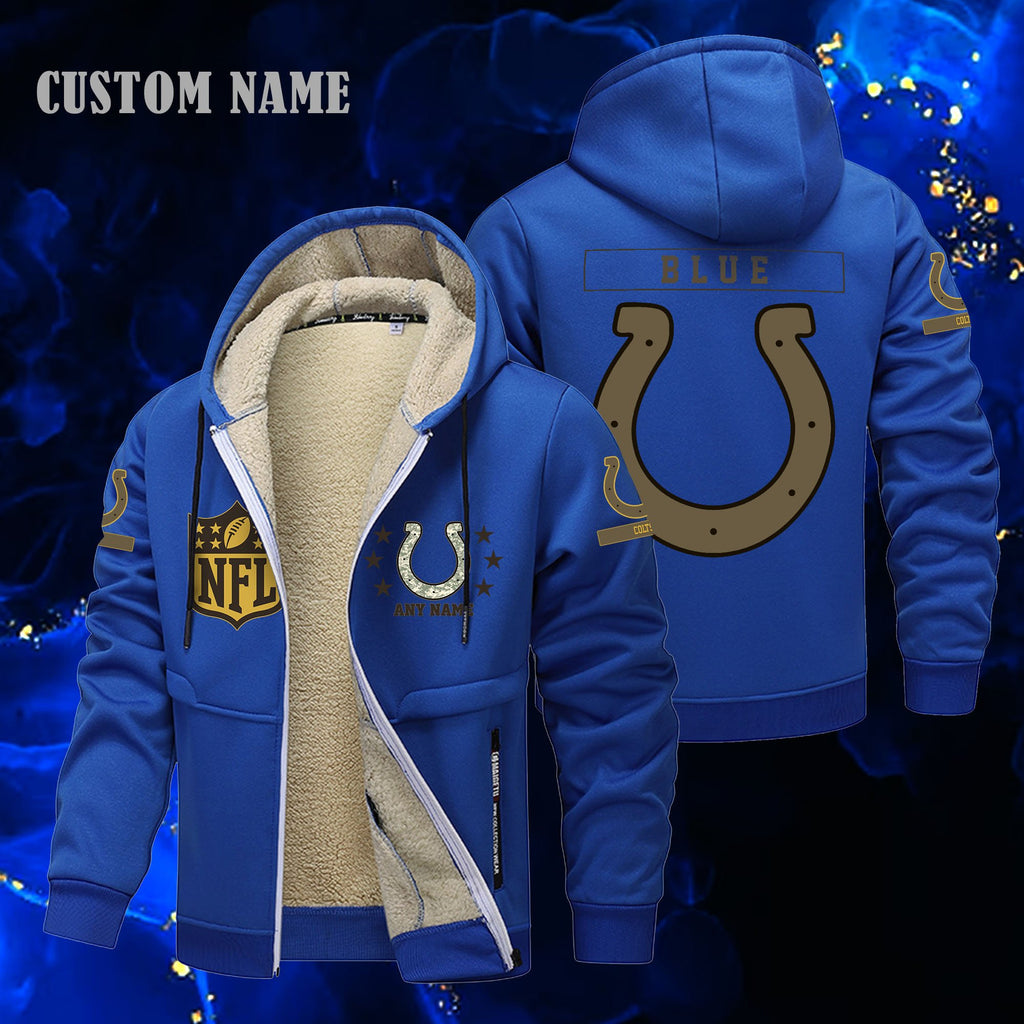 Indianapolis Colts NFL-Lamb Fleece Thick Coat- Custom name 10154094N