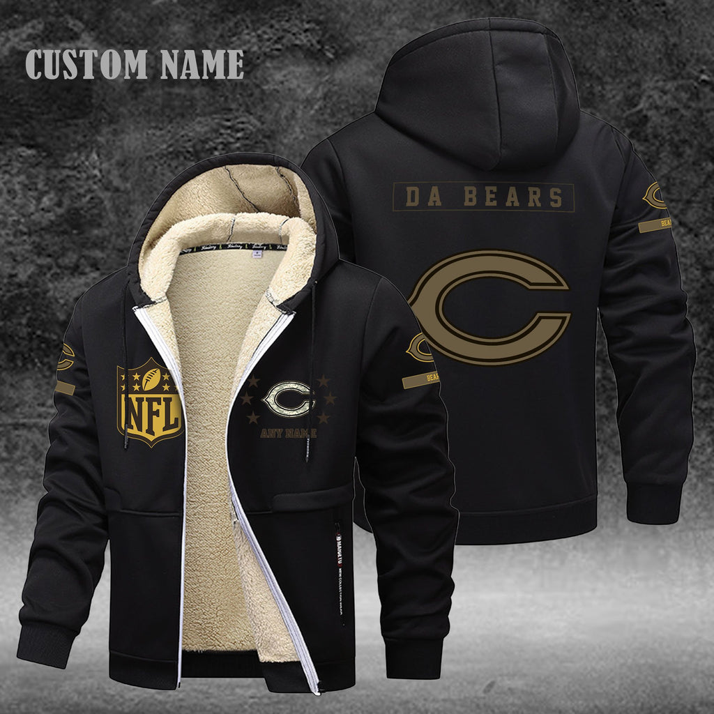 Chicago Bears NFL-Lamb Fleece Thick Coat- Custom name 10154094N