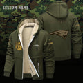 New England Patriots NFL-Lamb Fleece Thick Coat- Custom name 10154094N