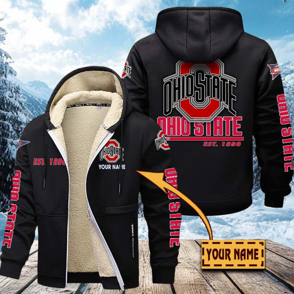 Premium Sherpa-Lined Winter Hoodie – Personalized Edition Ohio State Buckeyes VITZC473