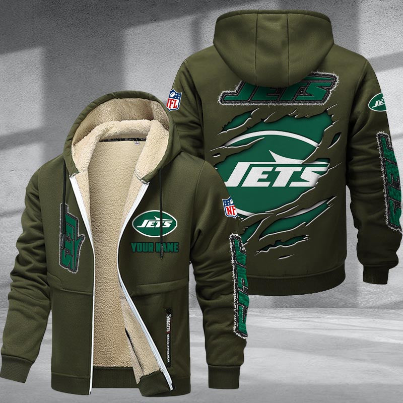 New York Jets DMTZ0378 Premium Sherpa-Lined Winter Hoodie – Personalized Edition