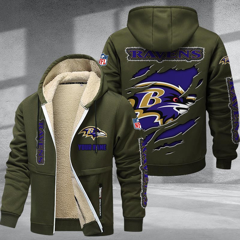 Baltimore Ravens DMTZ0356 Premium Sherpa-Lined Winter Hoodie – Personalized Edition